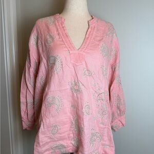 Johnny Was Pink Embroidered Tunic